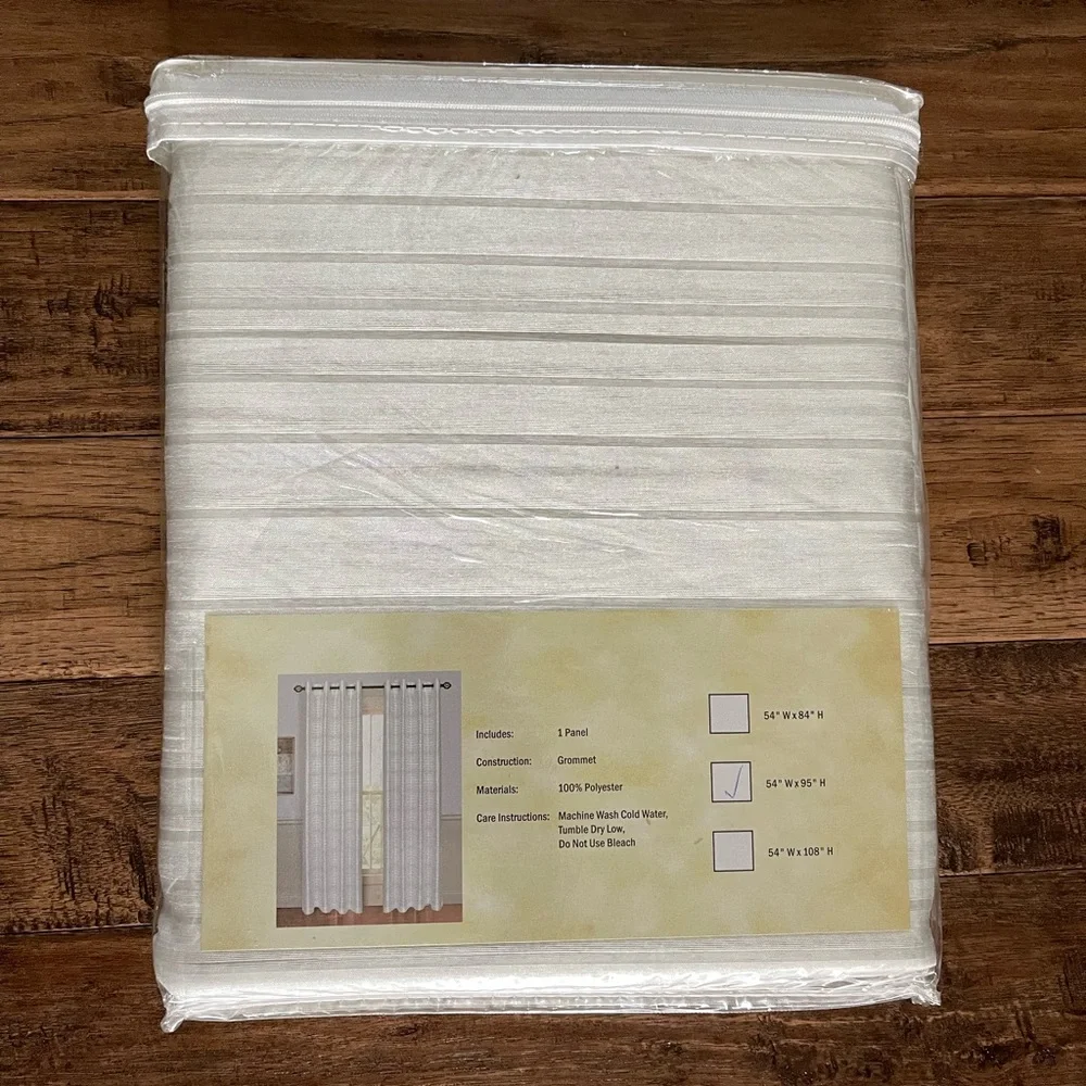 Lavish Home Maggie White Grommet Curtain Panels 54” W by 95” L Set of 2